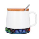 TAZA FRIDA BLANCO (HO 026 HUICHOL - CERÁMICA)