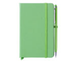 LIBRETA CON BOLIGRAFO AITANA A2182 VERDE CLARO (LIBRETA: CARTÓN PLASTIFICADO - BOLÍGRAFO: ALUMINIO - A2182.08 -  ARTICULOS PROMOCIONALES)