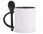 TARRO BICOLOR DE SUBLIMACIÓN C-CUCHARA 11 OZ MIRZA A2376 NEGRO (CERÁMICA - A2376.02 -  ARTICULOS PROMOCIONALES)