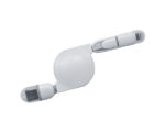 CABLE RETRÁCTIL PARA CARGA JUMPER A2496 BLANCO (PLÁSTICO ABS - A2496.01 -  ARTICULOS PROMOCIONALES)