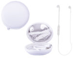 AUDÍFONOS BLUETOOTH MANOS LIBRES CON ESTUCHE PARA GUARDAR SAURUS A2514 BLANCO (ESTUCHE: EVA -- AUDÍFONOS: ABS - A2514.01 -  ARTICULOS PROMOCIONALES)