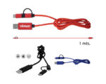 CABLE CONECTOR USB RIBBON A2555 ROJO (PLÁSTICO ABS - ALUMINIO - A2555.04 -  ARTICULOS PROMOCIONALES) - Imagen 3