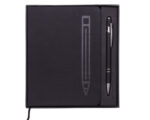 LIBRETA PERSONAL METRÓPOLIS A2669 NEGRO (LIBRETA: TERMO PU -- BOLÍGRAFO: ALUMINIO - A2669.02 -  ARTICULOS PROMOCIONALES)