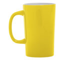 TARRO CÓNICO BICOLOR 15 OZ LATTE A2713 AMARILLO (CERÁMICA - A2713.07 -  ARTICULOS PROMOCIONALES)