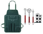 SET DE BBQ GLADIADOR A2839 VERDE (ACCESORIOS: METAL -- MANDIL Y GUANTE: POLIÉSTER - A2839.06 -  ARTICULOS PROMOCIONALES) - Imagen 2