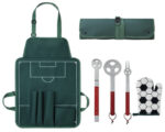 SET DE BBQ GLADIADOR A2839 VERDE (ACCESORIOS: METAL -- MANDIL Y GUANTE: POLIÉSTER - A2839.06 -  ARTICULOS PROMOCIONALES)