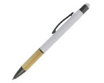 BOLÍGRAFO DE ALUMINIO CON BAMBÚ ELEBAM A2921 BLANCO (ALUMINIO, BAMBÚ Y CLIP DE METAL - A2921.01 -  ARTICULOS PROMOCIONALES)