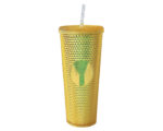 VASO DE PLÁSTICO DOBLE PARED TEXTURIZADO COCONUT A2927 ORO (PLÁSTICO AS - A2927.18 -  ARTICULOS PROMOCIONALES)