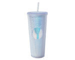 VASO DE PLÁSTICO DOBLE PARED TEXTURIZADO COCONUT A2927 TRANSPARENTE (PLÁSTICO AS - A2927.19 -  ARTICULOS PROMOCIONALES)