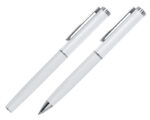 SET DE BOLÍGRAFOS DE METAL MOZART A2941 BLANCO (BOLÍGRAFO: ALUMINIO -- ESTUCHE: CARTÓN - A2941.01 -  ARTICULOS PROMOCIONALES)