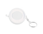 LLAVERO C-FLEXOMETRO 1 M. TRASLUCIDO DOM LLF4680 BLANCO (PLÁSTICO - A150123 -  ARTICULOS PROMOCIONALES)
