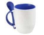 TAZA BICOLOR DE SUBLIMACIÓN CON CUCHARA SUB4716 MAGGIE AZUL (CERÁMICA - A160096 -  ARTICULOS PROMOCIONALES)