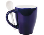 TAZA BICOLOR C-CUCHARA 12 OZ LONDON TAC11 AZUL COBALTO (CERÁMICA - A040099 -  ARTICULOS PROMOCIONALES)