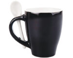 TAZA BICOLOR C-CUCHARA 12 OZ LONDON TAC11 NEGRO (CERÁMICA - A040098 -  ARTICULOS PROMOCIONALES)
