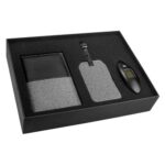 SET DE VIAJE DAEGU NEGRO 62000 (PLÁSTICO BÁSCULA - CURPIEL PORTA PASAPORTE E IDENTIFICADOR DE MALETAS) - Imagen 2