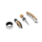 SET PARA VINOS VERDOT BEIGE BAR 018 BE (BAMBÚ - METAL) - Imagen 3