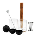 BAR 037 S - SET DE MIXOLOGÍA SOROA (PLATA - VIDRIO - ACERO INOXIDABLE - MADERA - RUBBER - CARTON) - Imagen 2