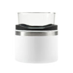 BAR 039 B - VASO WHISKERO BASILE BLANCO (BLANCO - ACERO INOXIDABLE - VIDRIO - RUBBER)
