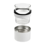 BAR 039 B - VASO WHISKERO BASILE BLANCO (BLANCO - ACERO INOXIDABLE - VIDRIO - RUBBER) - Imagen 2