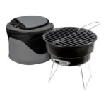 ASADOR CON HIELERA CAMPING NEGRO BBQ 002 (METAL - POLIÉSTER)