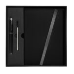 HL 9041 N - SET DE LIBRETA JINSEI NEGRO (NEGRO - CURPIEL Y METAL LIBRETA - ACERO INOXIDABLE BOLIGRAFO) - Imagen 2