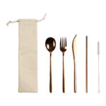 JUEGO DE CUBIERTOS CIMAHI ROSA METALICO HM-074GD ( HM-074 - HM074 - CUBIERTOS )