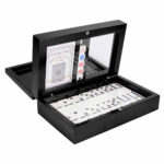 SET DE JUEGO HOFUF NEGRO JM 075 N (MADERA ESTUCHE - PLÁSTICO FICHAS Y DADOS) - Imagen 2