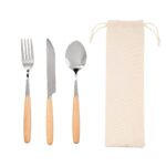 KTC 710 BE - SET DE CUBIERTOS TOMMER (BEIGE - CANVAS - ACERO INOXIDABLE - MADERA) - Imagen 7