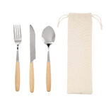 KTC 710 BE - SET DE CUBIERTOS TOMMER (BEIGE - CANVAS - ACERO INOXIDABLE - MADERA) - Imagen 2