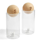 KTC 850 BE - SET DE SALERO Y PIMENTERO BENITO BEIGE (BEIGE - MADERA - VIDRIO) - Imagen 2