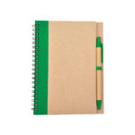LIBRETA ECOLÓGICA MILÁN VERDE LB-002V ( LB-002 - LB002 - CON BOLÍGRAFO,ESPIRAL )