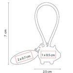 LLAVERO PUERQUITO CON PLACA NEGRO M 2050 N (HULE - METAL) - Imagen 3