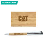 SET DE PLUMA Y TARJETERO DARAYA BAMBÚ ST-032C ( ST-032 - ST032 - BOLÍGRAFOS ) - Imagen 3
