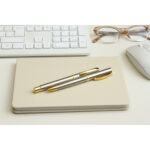 SET DE PLUMAS LAZZARO PLATA ST-035S ( ST-035 - ST035 - TINTA AZUL ) - Imagen 5