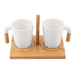 SET DE TAZAS IWAO BLANCO TAZ 029 B (CERÁMICA - BAMBÚ) - Imagen 2