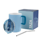 TAZ 067 A - TAZA CORALINE AZUL (AZUL - CERAMICA - PLASTICO - ACERO INOXIDABLE) - Imagen 4