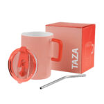 TAZ 067 O - TAZA CORALINE NARANJA (NARANJA - CERAMICA - PLASTICO - ACERO INOXIDABLE) - Imagen 2