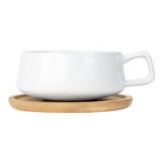 TAZ 070 B - TAZA WUHAN BLANCO (BLANCO - CERAMICA - BAMBU) - Imagen 3