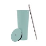 TERMO METÁLICO CON POPOTE VERDE PASTEL TMPS 149 VP (ACERO INOXIDABLE - PLÁSTICO - SILICÓN) - Imagen 3